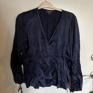 Silk navy blouse